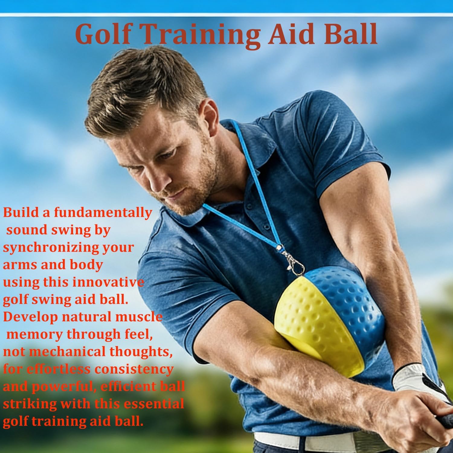 WIGERLON Golf Swing Training Ball for Keeping arms Connected,Golf Trainer Pure Strike Ball for Men and Women L