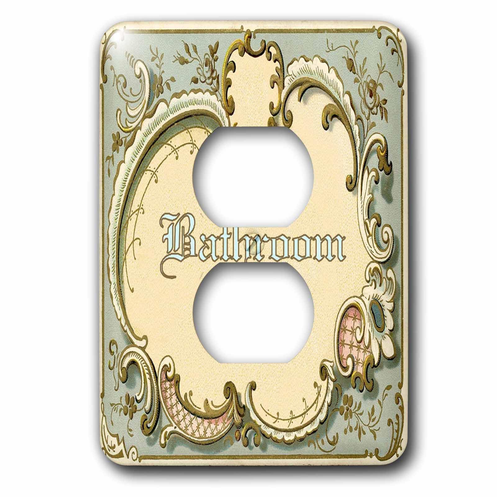 Plaque de salle de bain style victorien une touche de poésie dorée et aqua