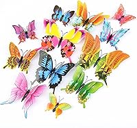 Vista 14 de Calcomanías 3D de mariposa, 24/48 unidades, para decoraciones de pared, fiestas, con imanes (rosa, 24)