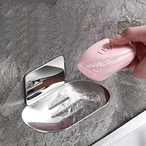 Miniatura 9 de Gmtglla Jabonera adhesiva, jabonera de baño para ducha, acero inoxidable 304 montado en la pared, soporte para jabón para baño, cocina, sin taladrar