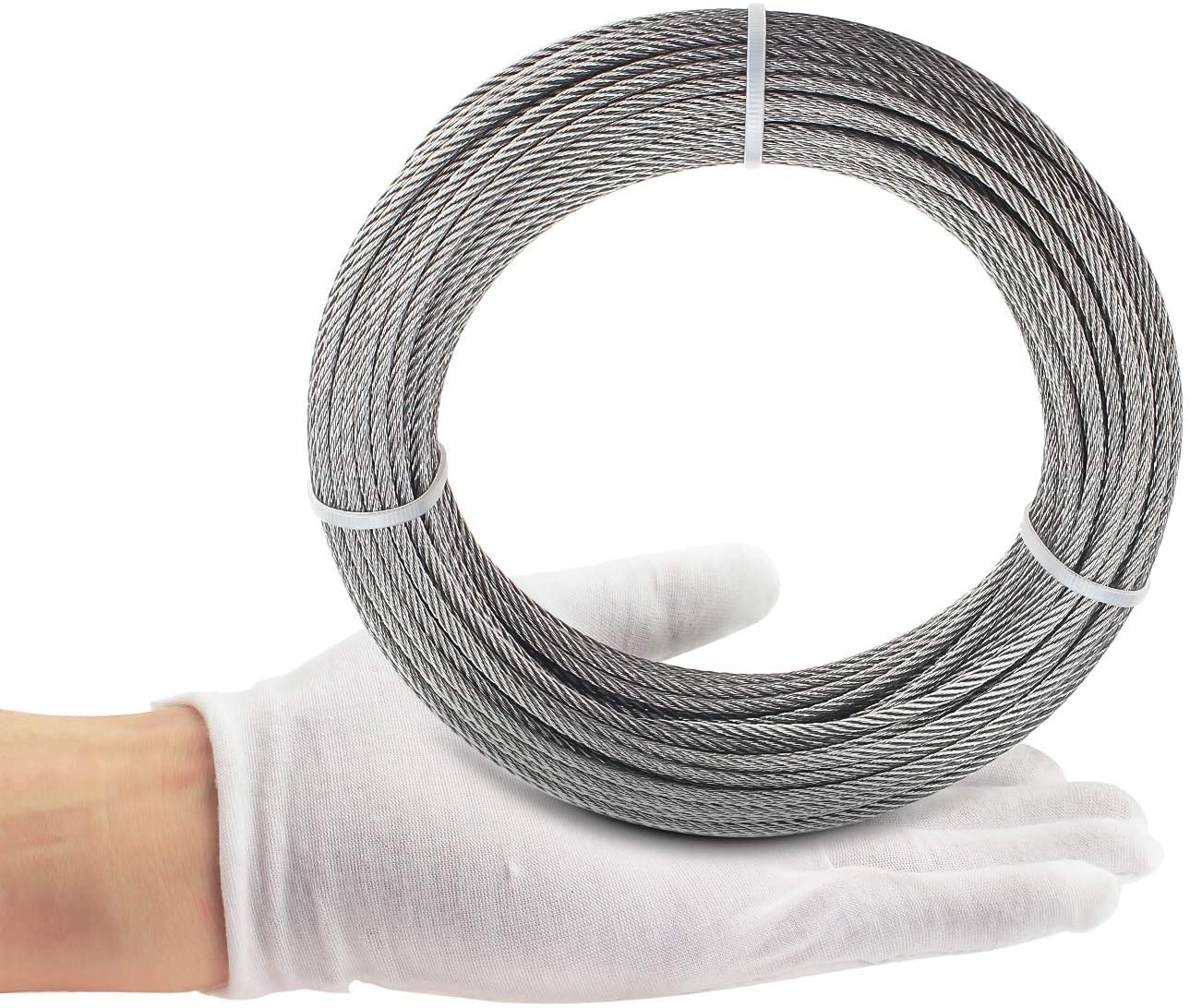 Filo di Acciaio Cavo Metallico in Acciaio Inossidabile 316 da 30 Metri 100 Piedi di stendibiancheria antiruggine 7 * 7 3 mm Filo di Acciaio