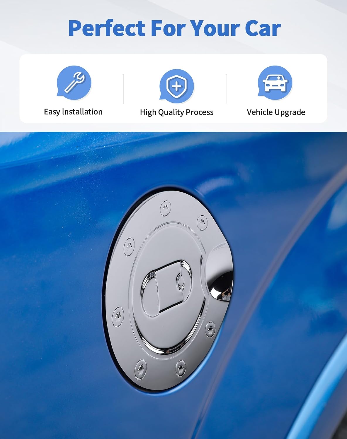 for F150 Chrome Gas Cap Door Cover 2004 2005 2006 2007 2008 Fuel Door Cover for Ford F150 Fuel Tank Filler Cap Exterior Accessories