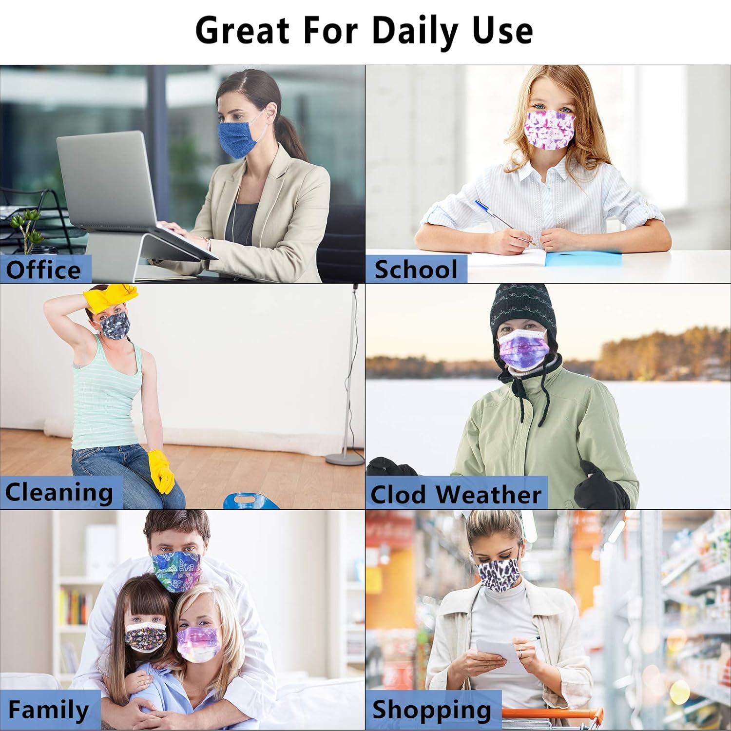 Disposable Face Masks with Designs Cute Face Mask 3 Ply Cheetah Print 50 Pcs : Industrial & Scientific