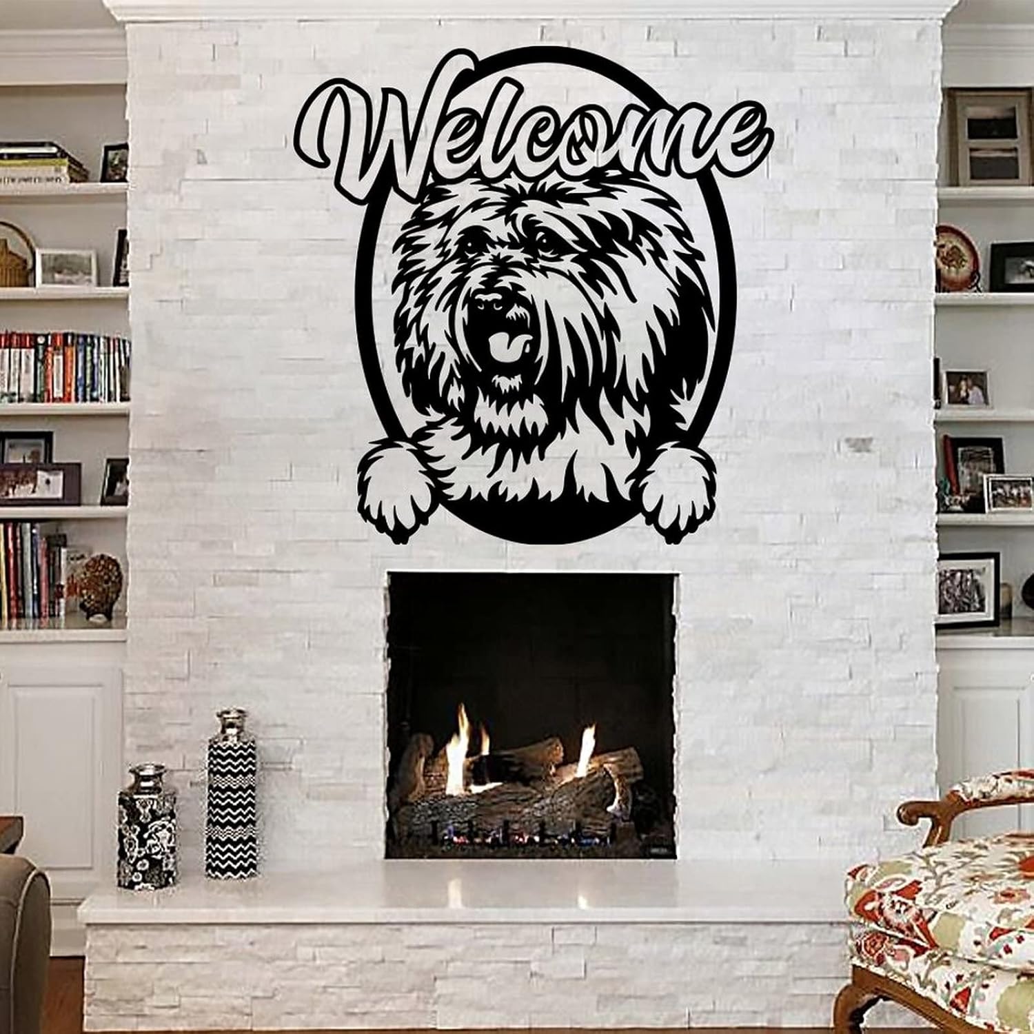 Metal Wall Art, Dog Metal Sign, Personalized Metal Signs for Outdoors, Wall Door Plaque Farmhouse Garden Parch Iron Poster Painting Ideal Housewarming Gift for Friends 24in