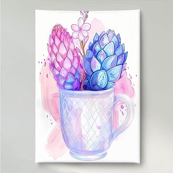 Plant Diamond Art Kits for Adults, Diamond Painting Flower Pattern with Round Full Drill, 5D Gem Art Painting Mosaic Kits for Adults DIY Hobbies Gifts, Home Wall Room Decor, 12x16in PjY2167 K-V