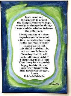 God grant me 5x7 Reinhold Niebuhr Serenity Prayer poster - Heartful Art by Raphaella Vaisseau