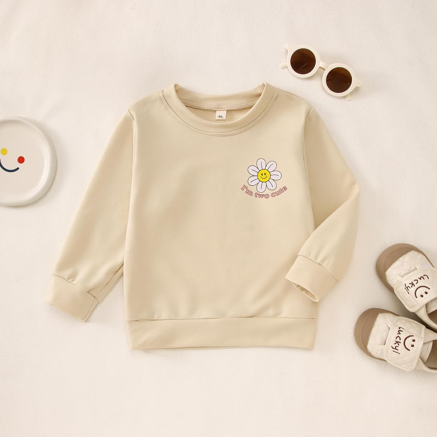 KEKEMI Two Cute Birthday Girl Sweatshirt 2T Girl Sunflower Birthday Outfit Two Years Old Long Sleeve Pullover Tops B-day Tops - Image 3
