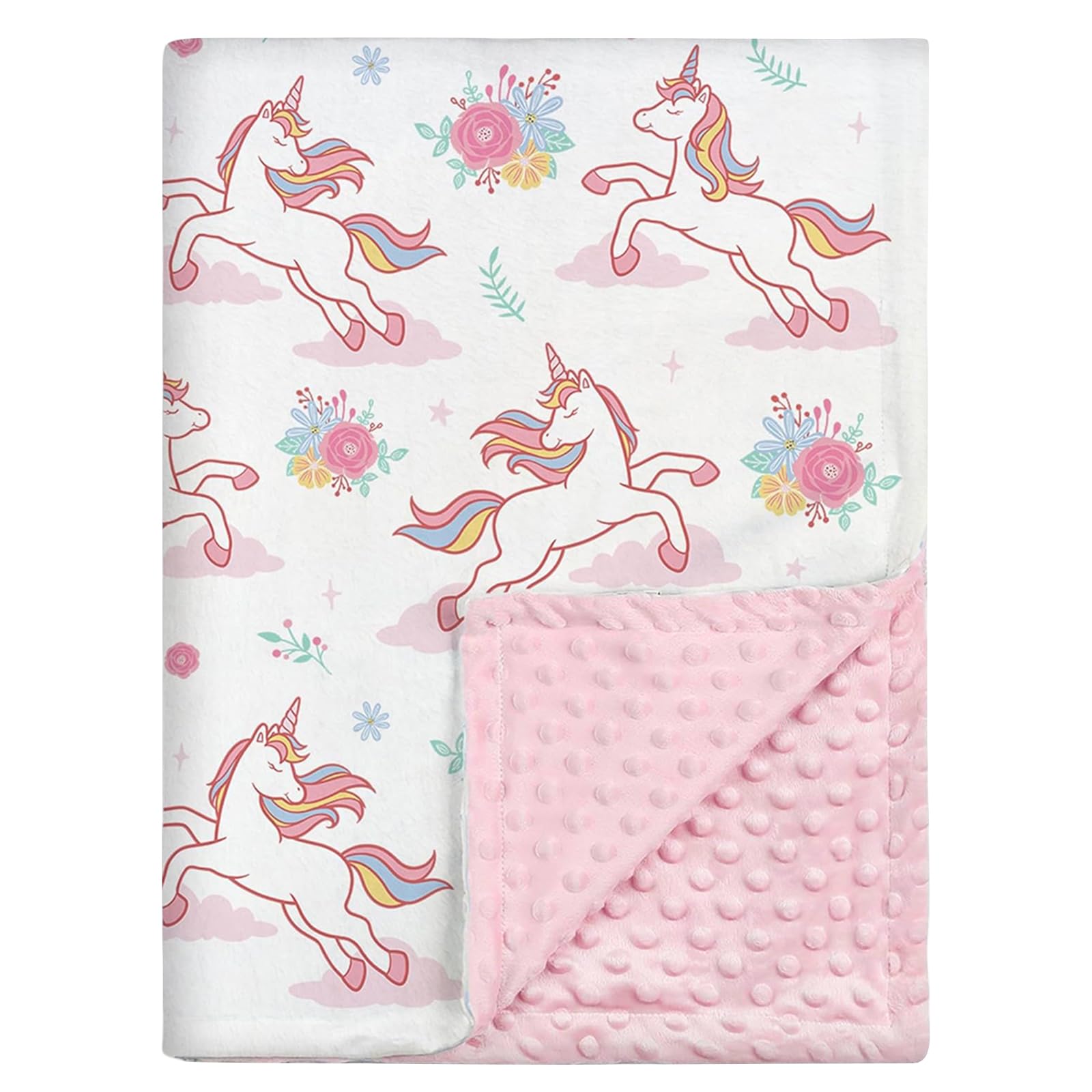 Manta Bebe, 75x100cm Cálida Manta Bebe Recien Nacido, Suave & Cómoda Manta Bebé Recien Nacido, Recién Niño o Niña para Carritos, Cunas (Unicornio)