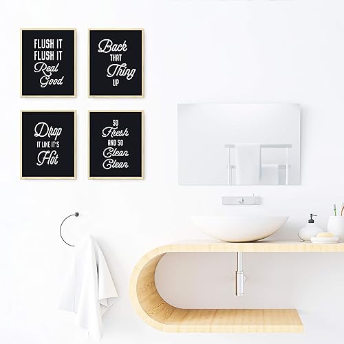 Miniatura 6 de Brooke & Vine Divertida decoración de baño Hip Hop de los años 80 y 90, pósteres de rap de la vieja escuela, impresiones artísticas de pared (sin