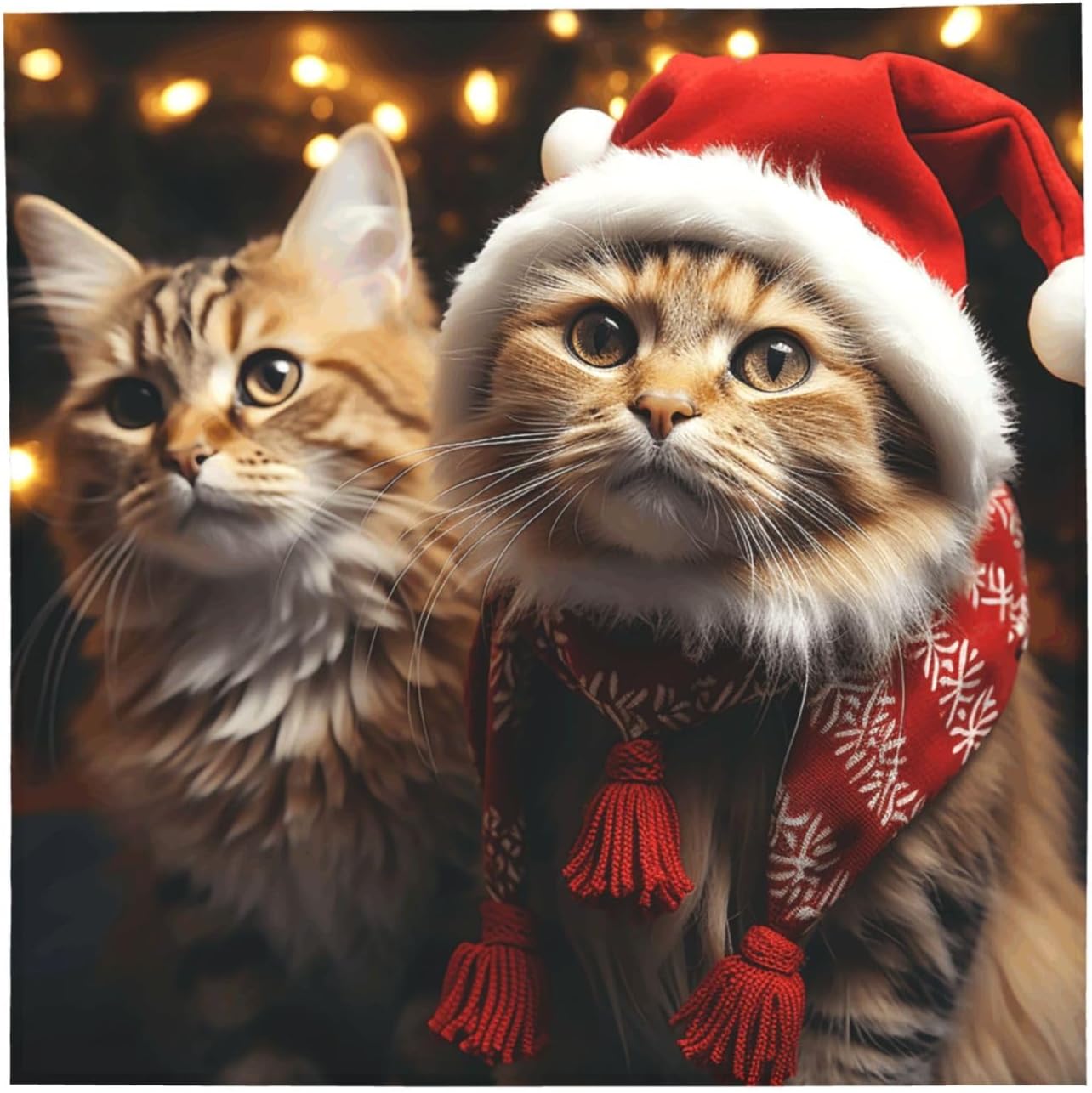 Cooling Bandanas for Men Women Square Hair Scarf 22" x 22" Novelty Headband Christmas Cat Neckerchief