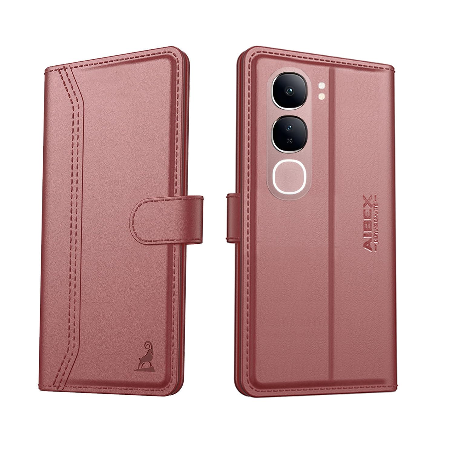 AIBEX ® Compatible for Vivo Y29 5G Flip Cover Leather Finish with Magnatic Closure | Inside TPU with Card Pockets | Wallet Stand | Complete Protection Flip Case -Brown