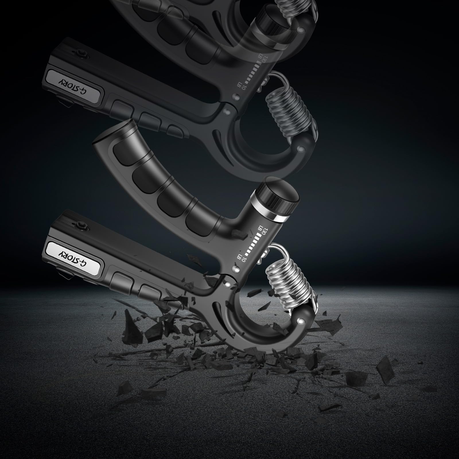 Hand Grip Strengthener For game APP 1 Pack Adjustable Resistance 10-130 lbs Forearm Exerciser?Grip Strength Trainer for Muscle Building and Injury Recovery for Athletes (Black, Single Pack)