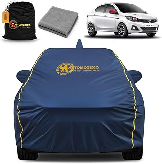AUTOMOZEXO® Tata Tigor 100% Waterproof Car Cover (Midnight Blue) 6LYR HDPE 200gsm Strong Fabric for All Weather Protectio... Price In India