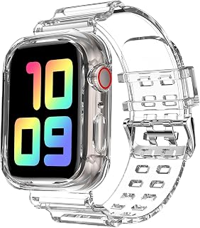 DABAOZA Compatible for Clear Apple Watch Band 41mm 40mm 38mm ClearCrystal