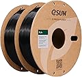 eSUN PLA+ Filament 1.75mm, Renforcé Ténacité Filament PLA Plus, Précision Dimensionnelle +/- 0.03mm, 1KG par Bobine, 2 Bobines pour Imprimante 3D, Noir et Noir