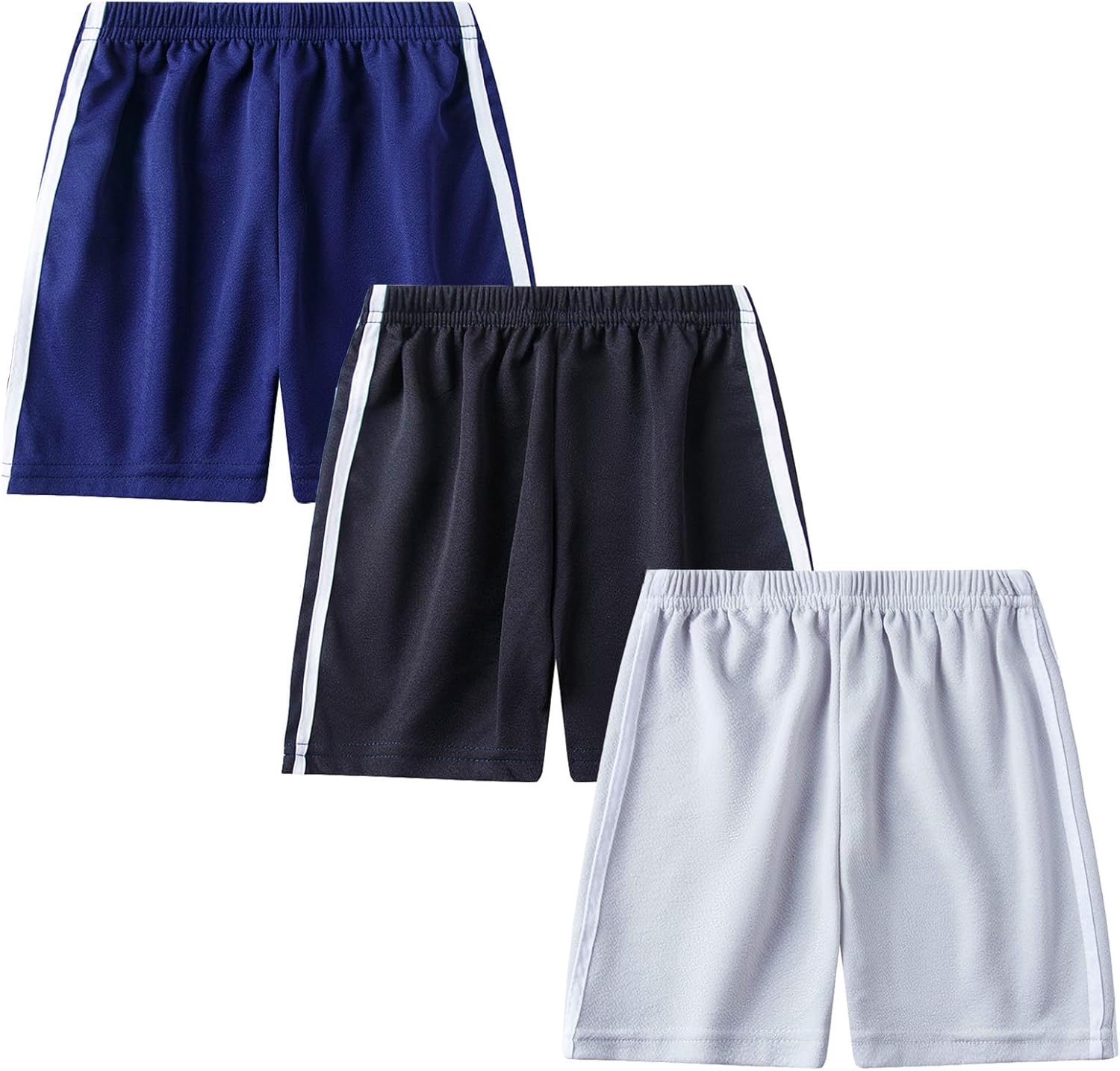 Toddler Boys Girls Active Running Shorts 3 Pack Kids Athletic Short Pants Lightweight Summer Sport Jogger Shorts