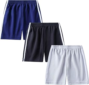 Toddler Boys Girls Active Running Shorts 3 Pack Kids Summer Athletic Shorts
