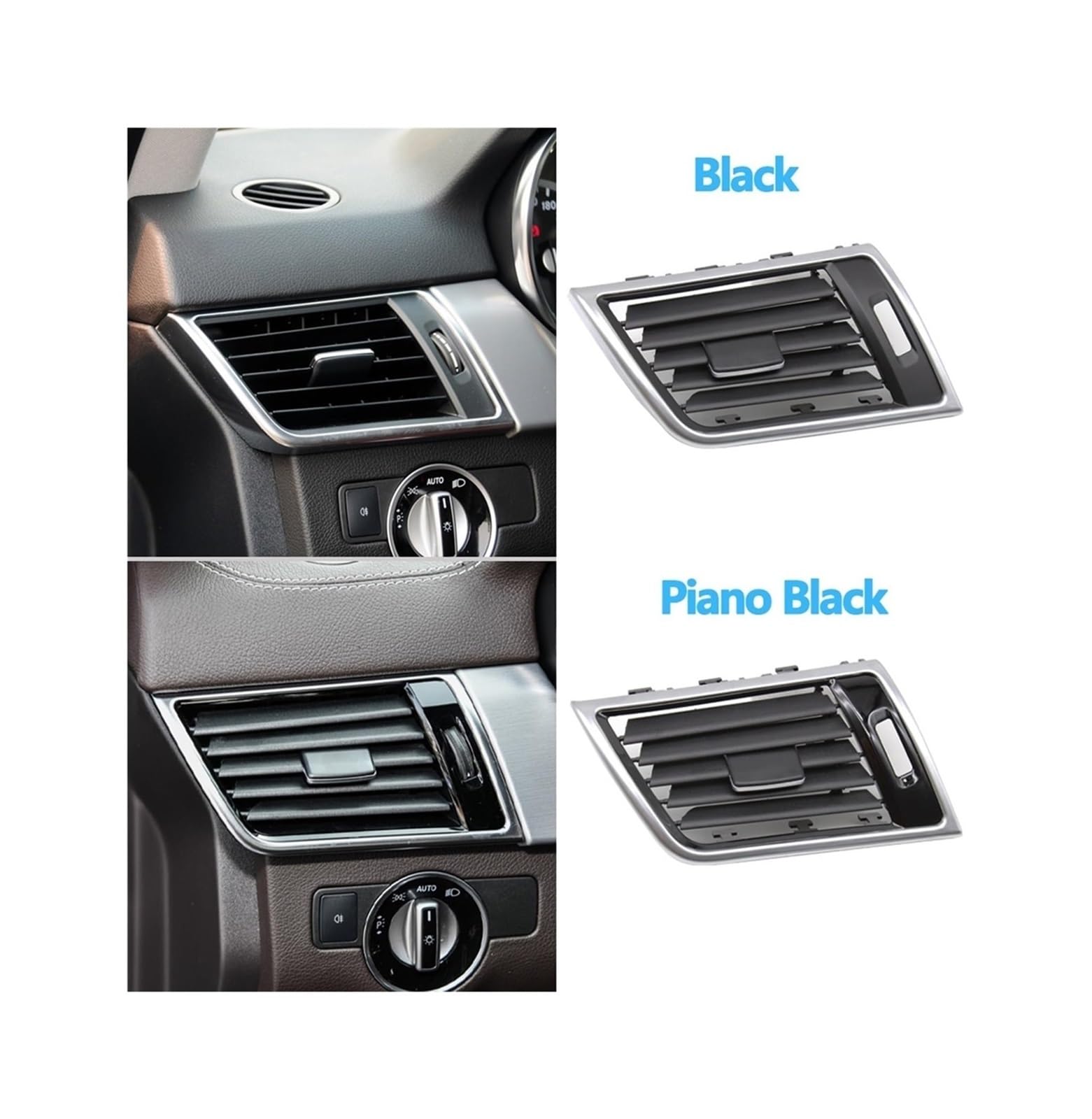 Salida Aire Rejilla para Benz para ML GL GLE GLS Clase W166 W292 LHD RHD Consola Automóvil Tablero Aire Acondicionado Rejilla Ventilación Cubierta Salida Compatible con(Black Right)
