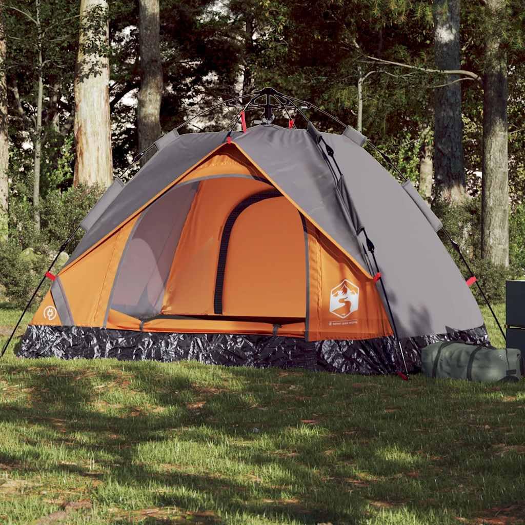 Kuppel-Campingzelt für 2 Personen, Outdoor-Zelt mit Quick-Release-System, Campingausrüstung, Außenmaße 210 x 150 x 130 cm, Farbe Grün
