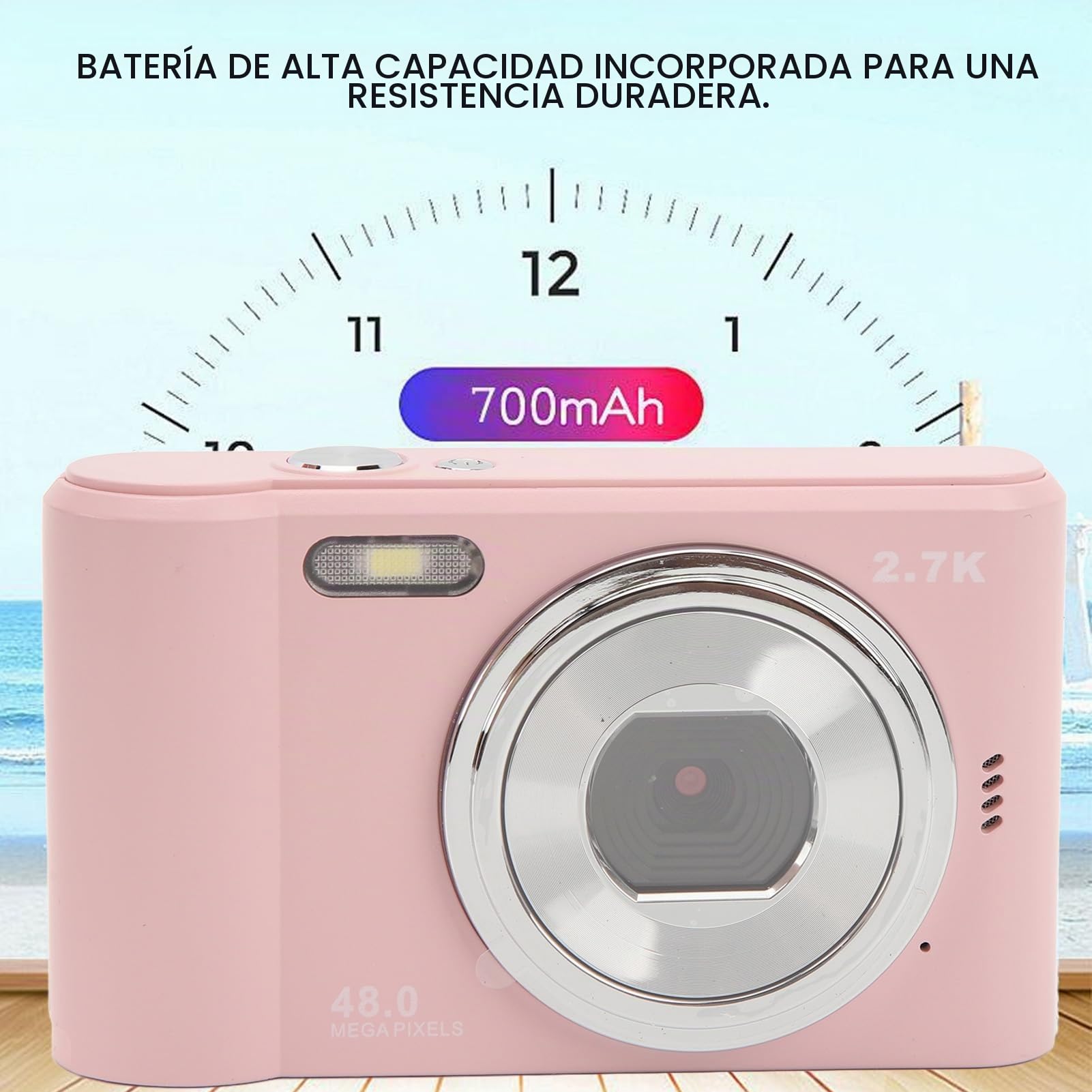 Cámara Digital para Estudiantes, 1080P HD 44MP Autofocus Vlogging Video & Photo Camera con Zoom Digital 16x, Cámara Compacta Recargable con Pantalla de 2,4 Pulgadas, Ideal para