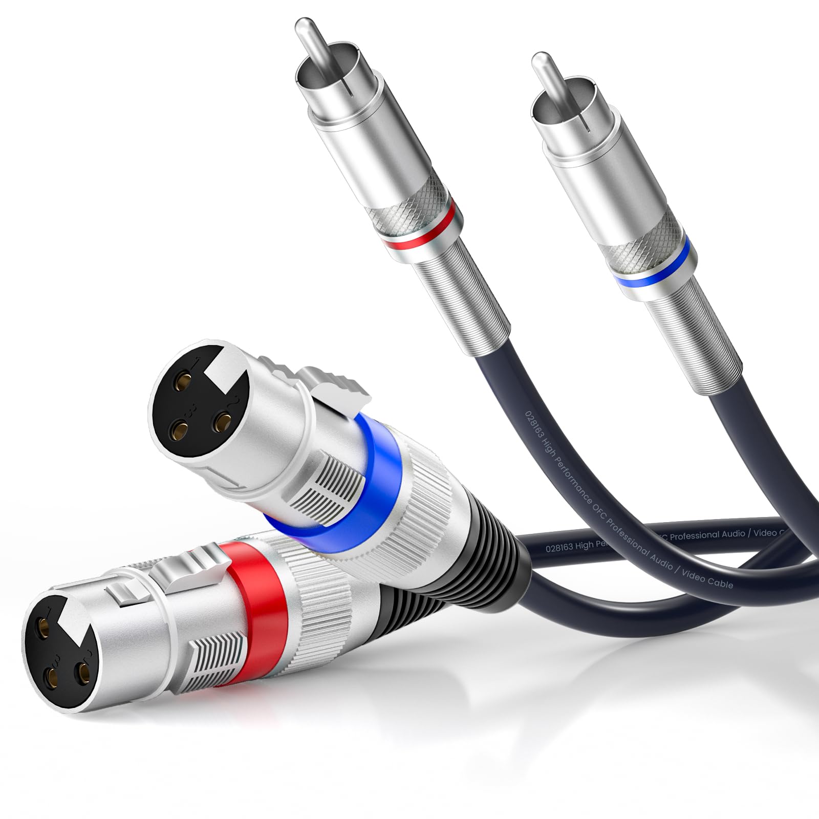 Tisino, cavi stereo audio HiFi, a due uscite, 1,5 m, 2 femmina XLR, 2 maschio RCA, cavo audio