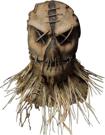 QCCX Halloween Mask, Scarecrow Masks with Straw Hair, Creepy Scary Burlap Sack Mask, Cosplay Costume Headgear Adult Scarecrow -1