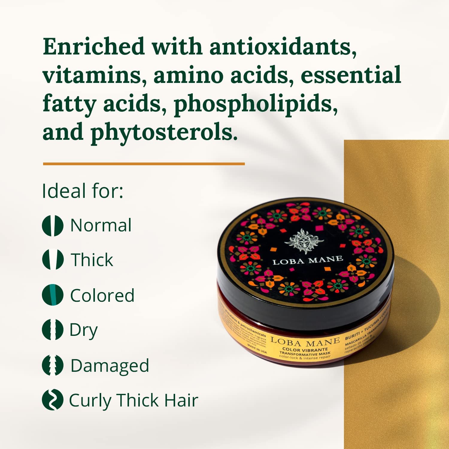 Hair Mask for Dry Damaged Hair - Deep Conditioner for Curly Hair - Hair Repair Treatment Mask - Color Safe, Natural & Organic (5oz) - Image 5