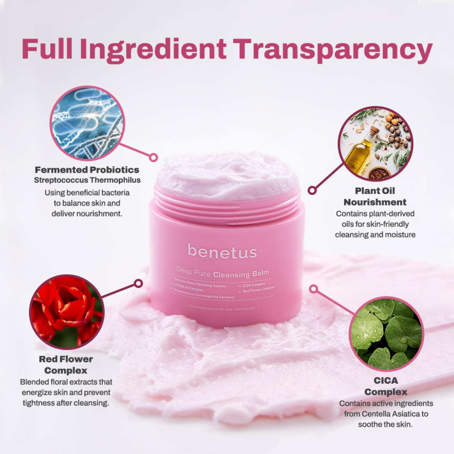 Deep Pure Cleansing Balm, Makeup Remover Balm for Heavy Makeup, Waterproof Mascara & Sunscreen, Soothing CICA, Argan Oil, Vitamin E, Hydrated Glow, Non-Stripping, Pore Care, 3.5 fl oz - Image 5