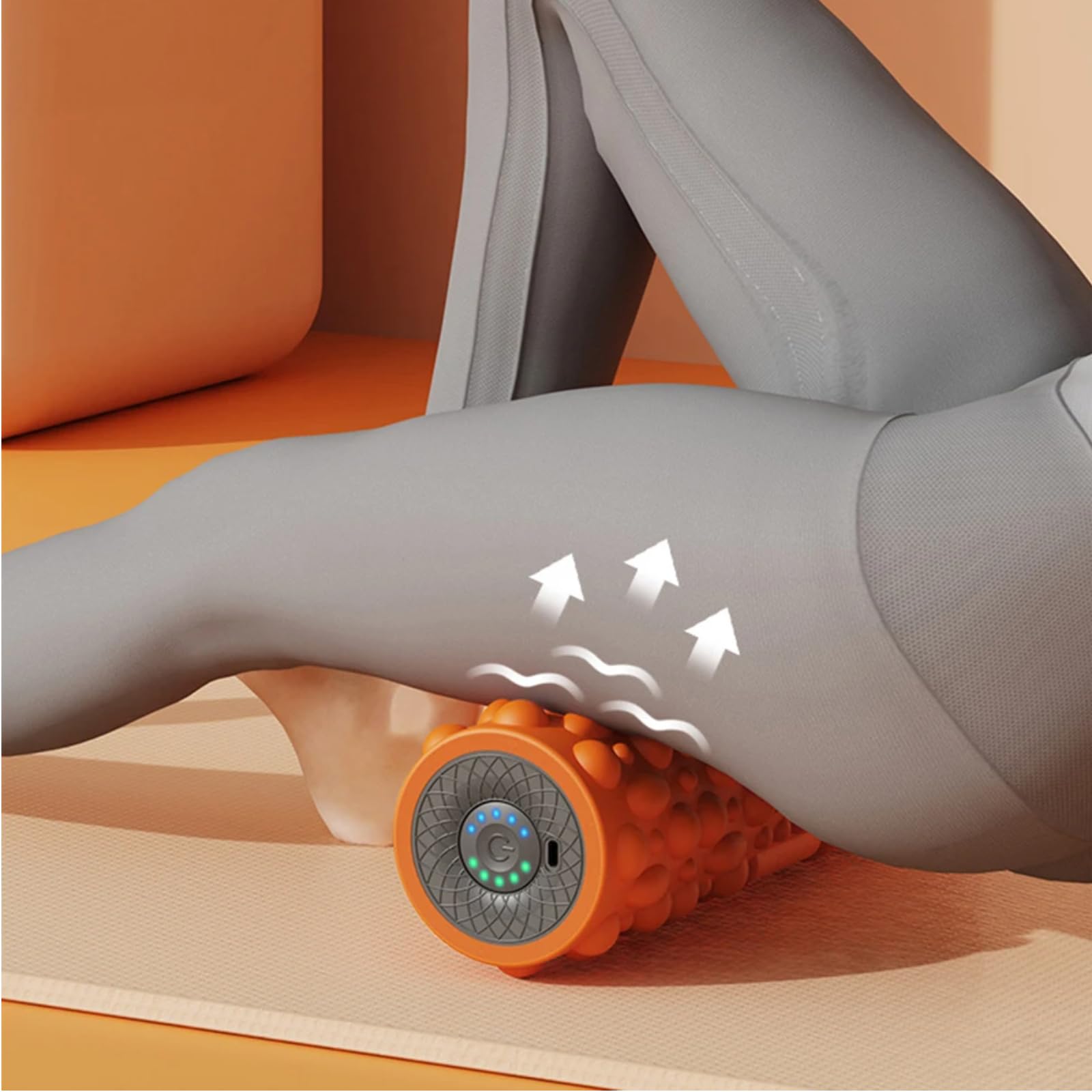 Faszienball Wiederaufladbare 5-Getriebe Vibrierende Erdnussmassage Ball, Tiefgewebe Rolle Für Hals Rücken Bein Yoga Erholung-Black-Roller