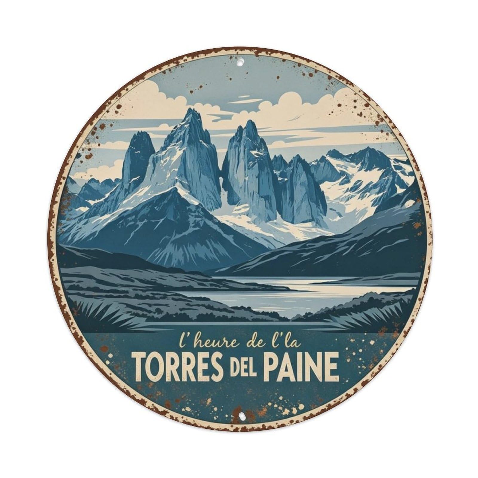 Torres Del Paine Metal Tin Sign Plaque