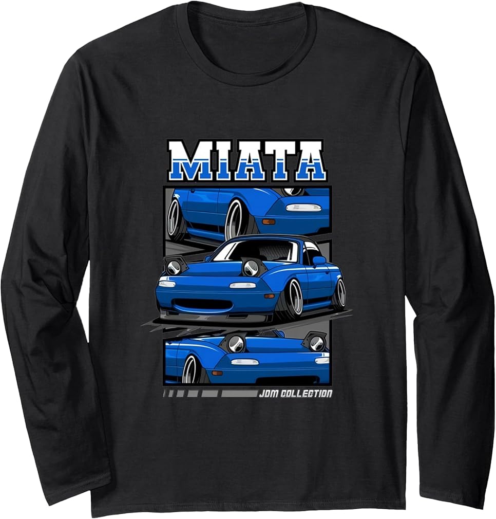 Japanese Miata Car Retro Vintage Sports Car Legend 90s Long Sleeve T-Shirt