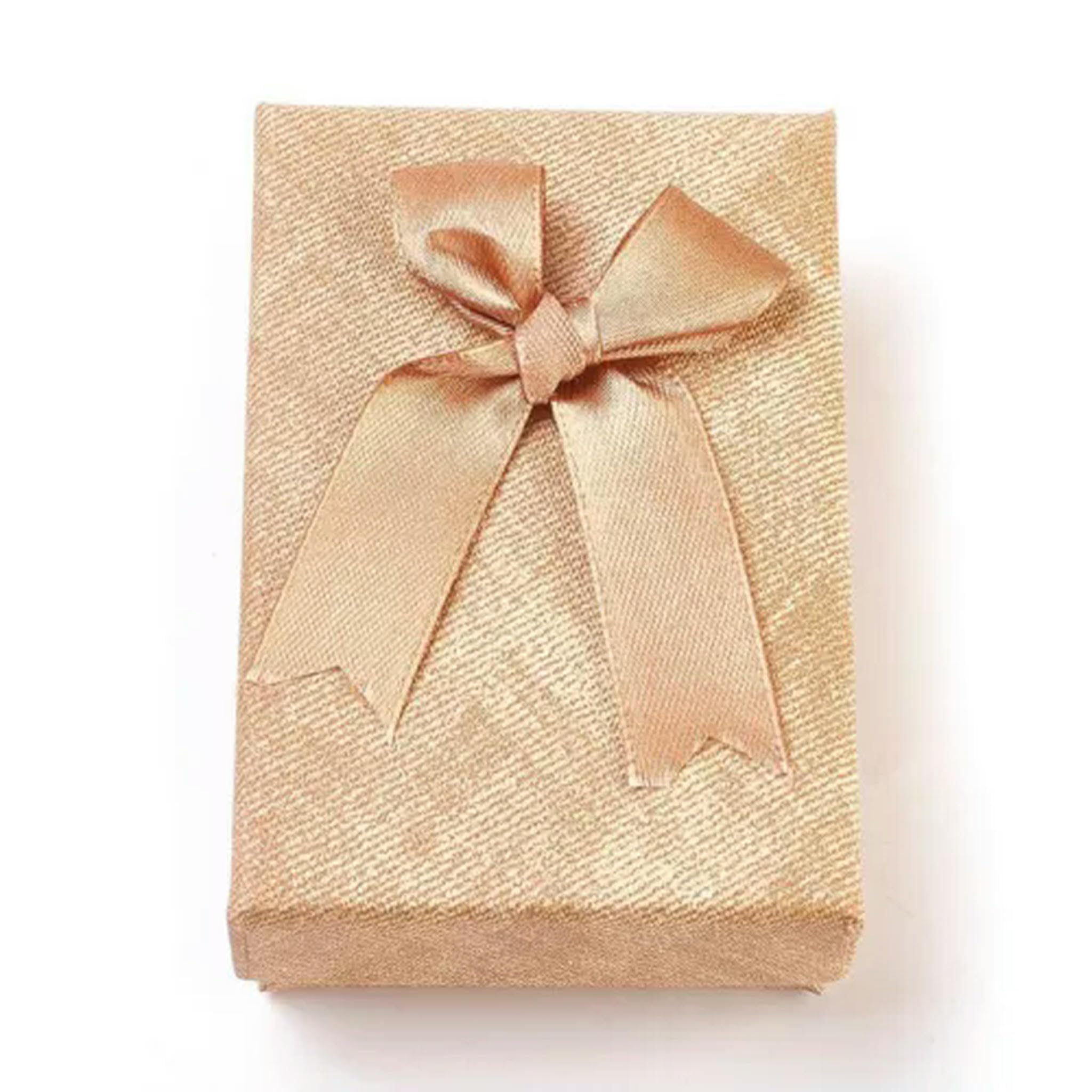 Scatole di Cartone assortite per Gioielli, scatole di Carta per Regali, espositori per Pendenti e Orecchini, con Fiocco e Nastro n. 1, PeachPuff (9,3x6,3x3,05 cm), 50 Pezzi