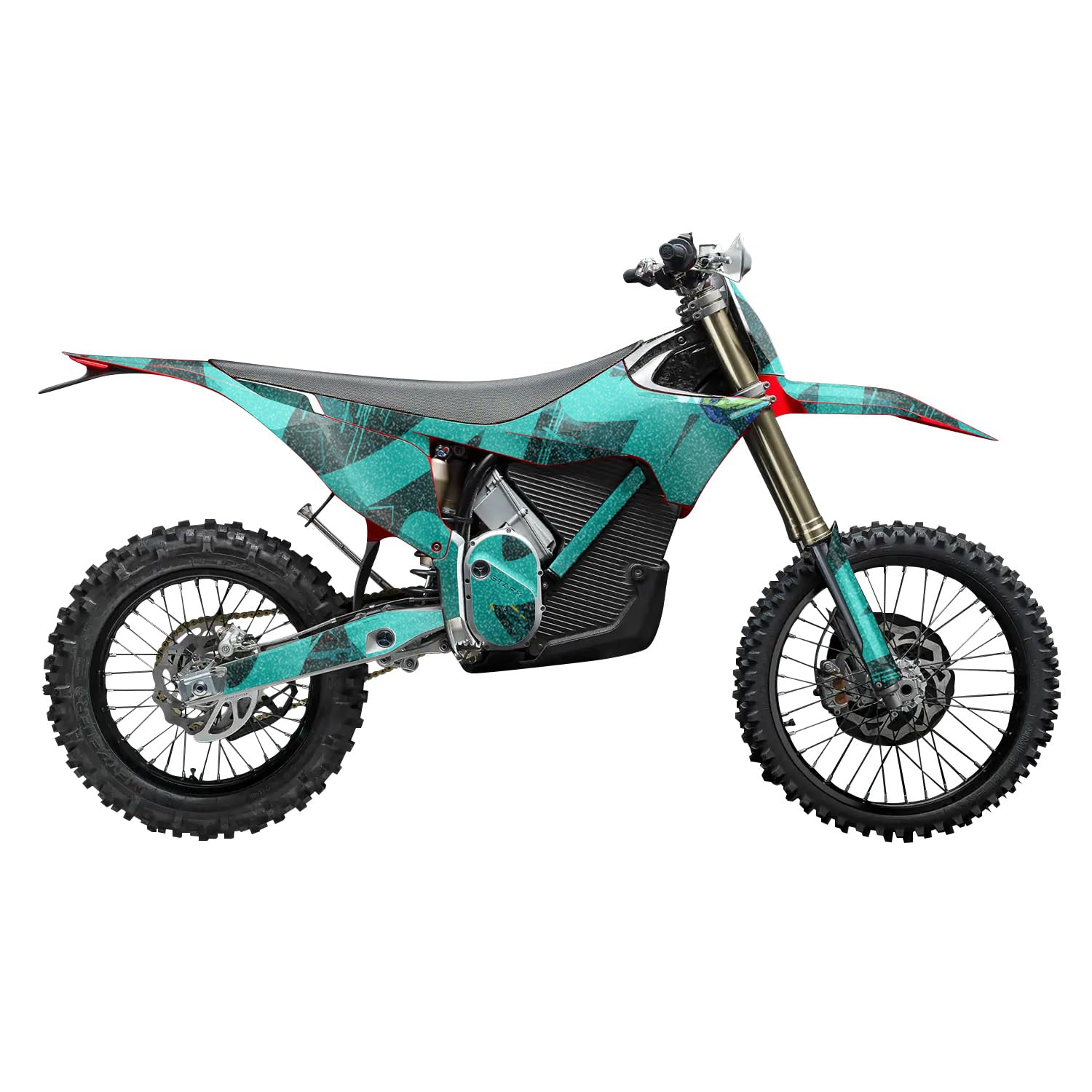 Glossy Glitter Stark Varg MX 2023-2025 Graphics Kit Wrap - Cyan Tag - Varg MX Skin - Premium 3M Vinyl Protective Wrap Decal Cover - Easy to Apply | Crafted in The USA by MightySkins