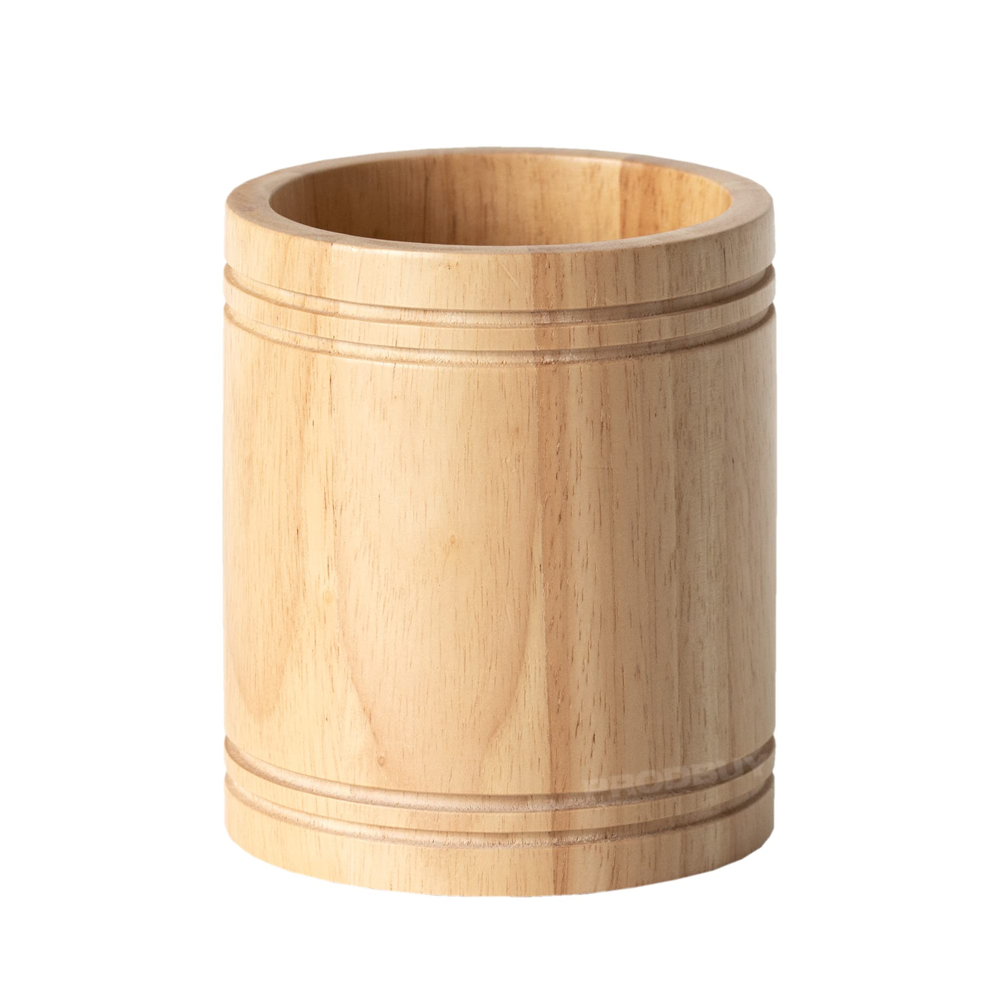 Prodbuy Brown Thick Beech Wood Cutlery/Utensil Storage Caddy Holder Pot