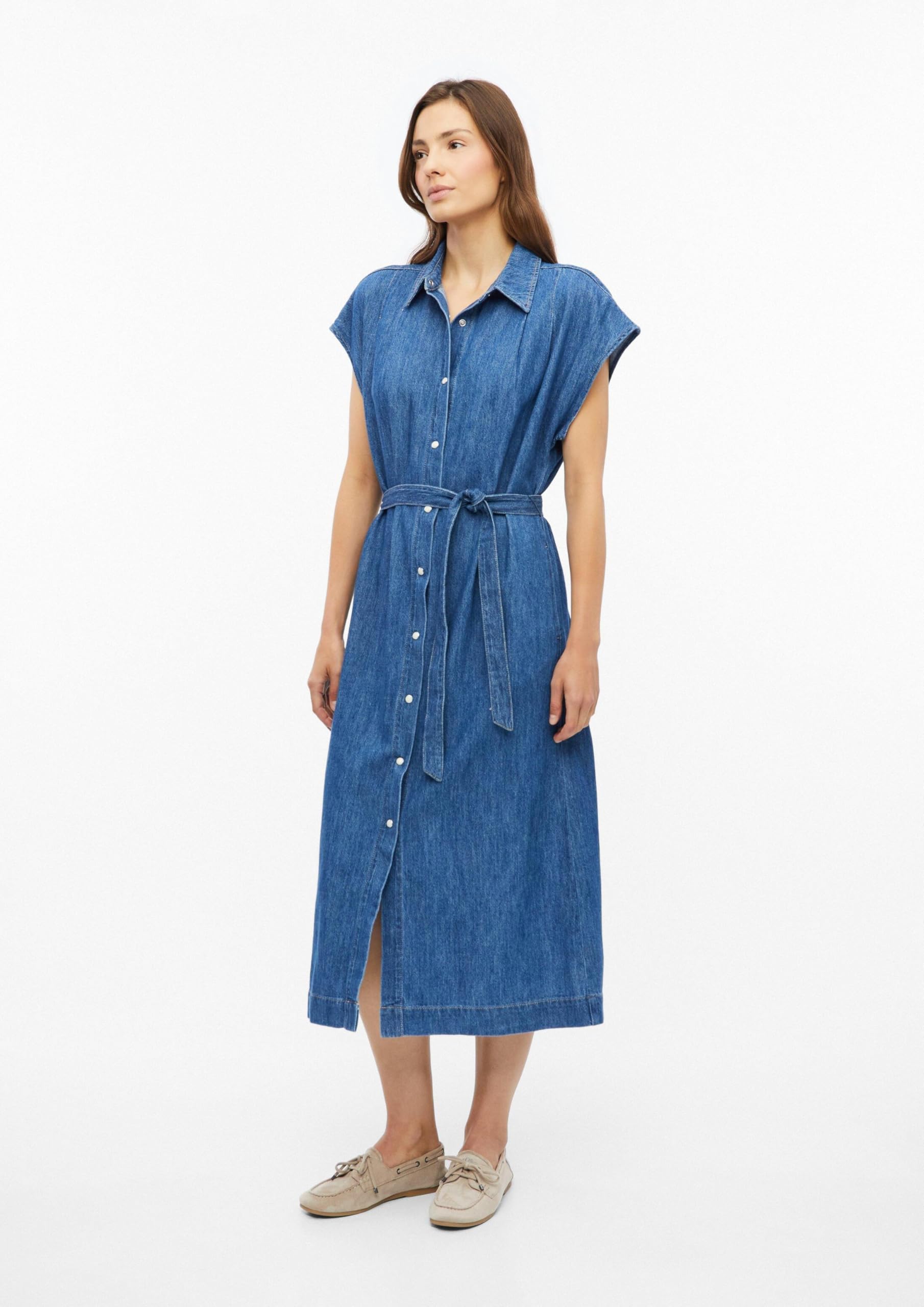 s.Oliver Midi-Denimkleid mit Eingrifftaschen
