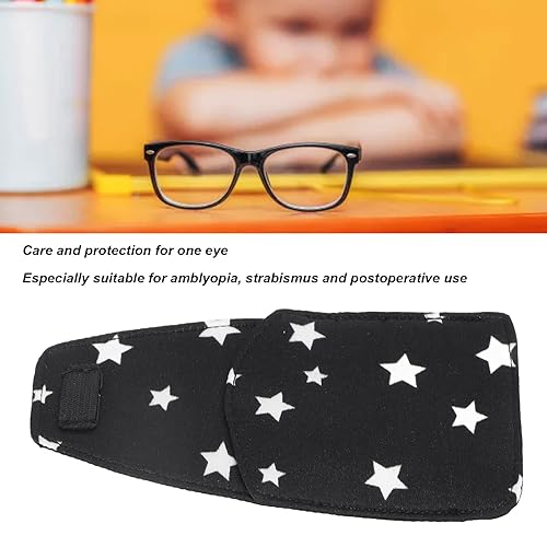 Miniatura 2 de Parche de cristal para niños, parches de ojos negros para adultos y niños, parche para anteojos para cubrir cualquiera de los ojos, cobertura