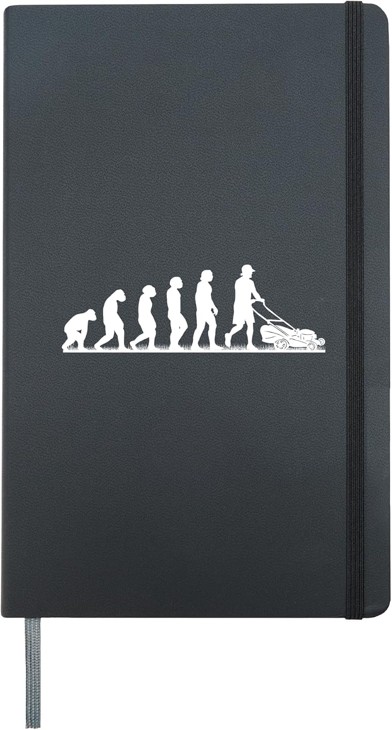 Garden Lawn-mower Evolution Landscape Gardener Hardcover Journal, Black