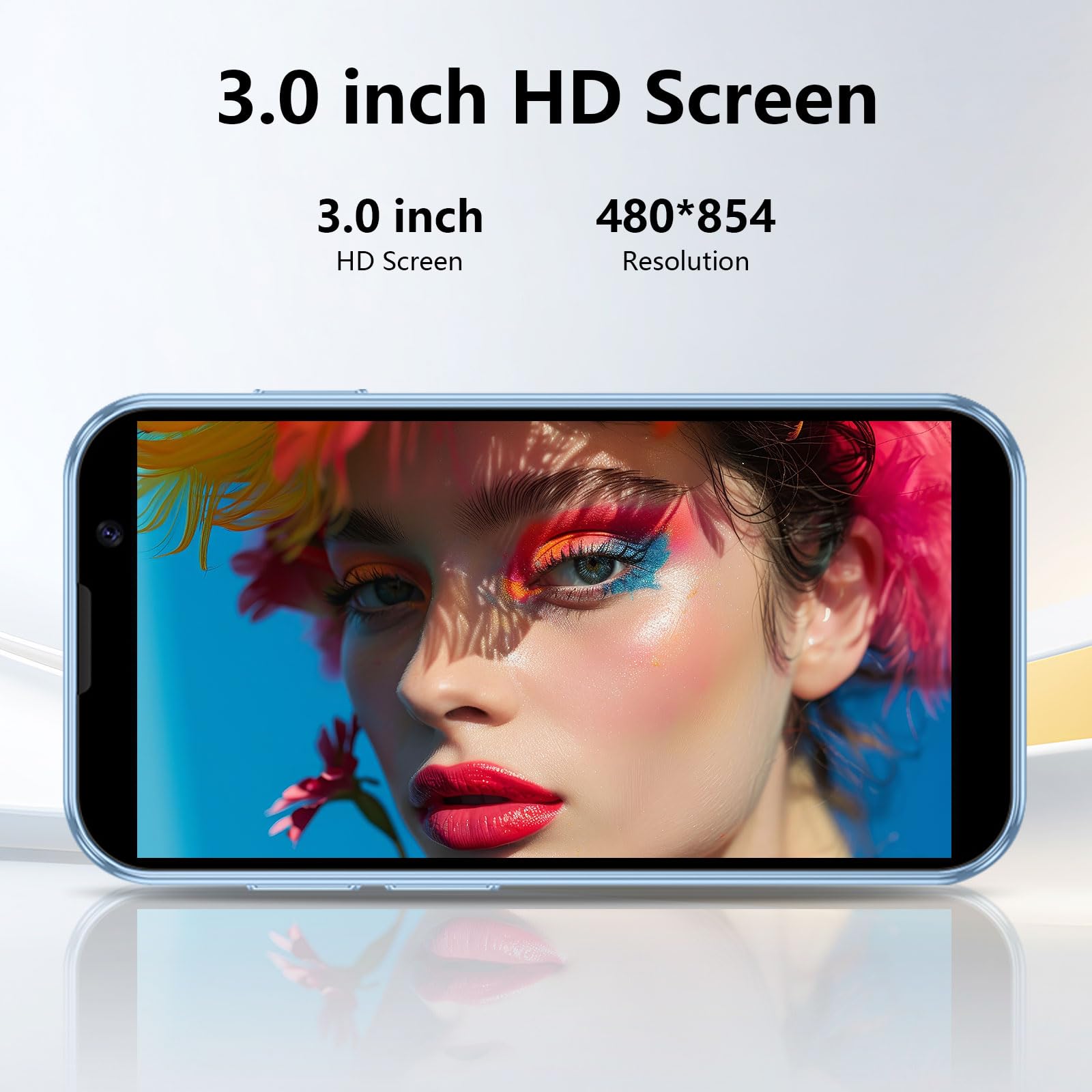 Mini Smartphone 3,0 Pollici Touchscreen HD, Telefono Cellulare Sbloccato Android con Riconoscimento Facciale, WiFi e GPRS – Leggero e Sottile per Bambini e Studenti, Telefono di Riserva Nero