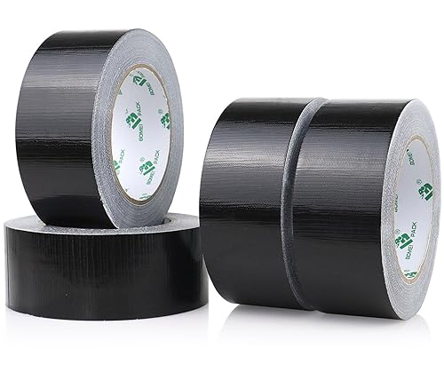 Miniatura 7 de BOMEI PACK Paquete de 5 rollos de cinta adhesiva negra para manualidades, cinta de sellado de conductos sin residuos, 0.327 in x 1.88 pulgadas x 35