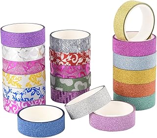 Nastro Adesivo Decorativo Per Hula Hoop - 25 Mm X 30 M, Con Stelle Lucide, 4 Colori - Foto 11