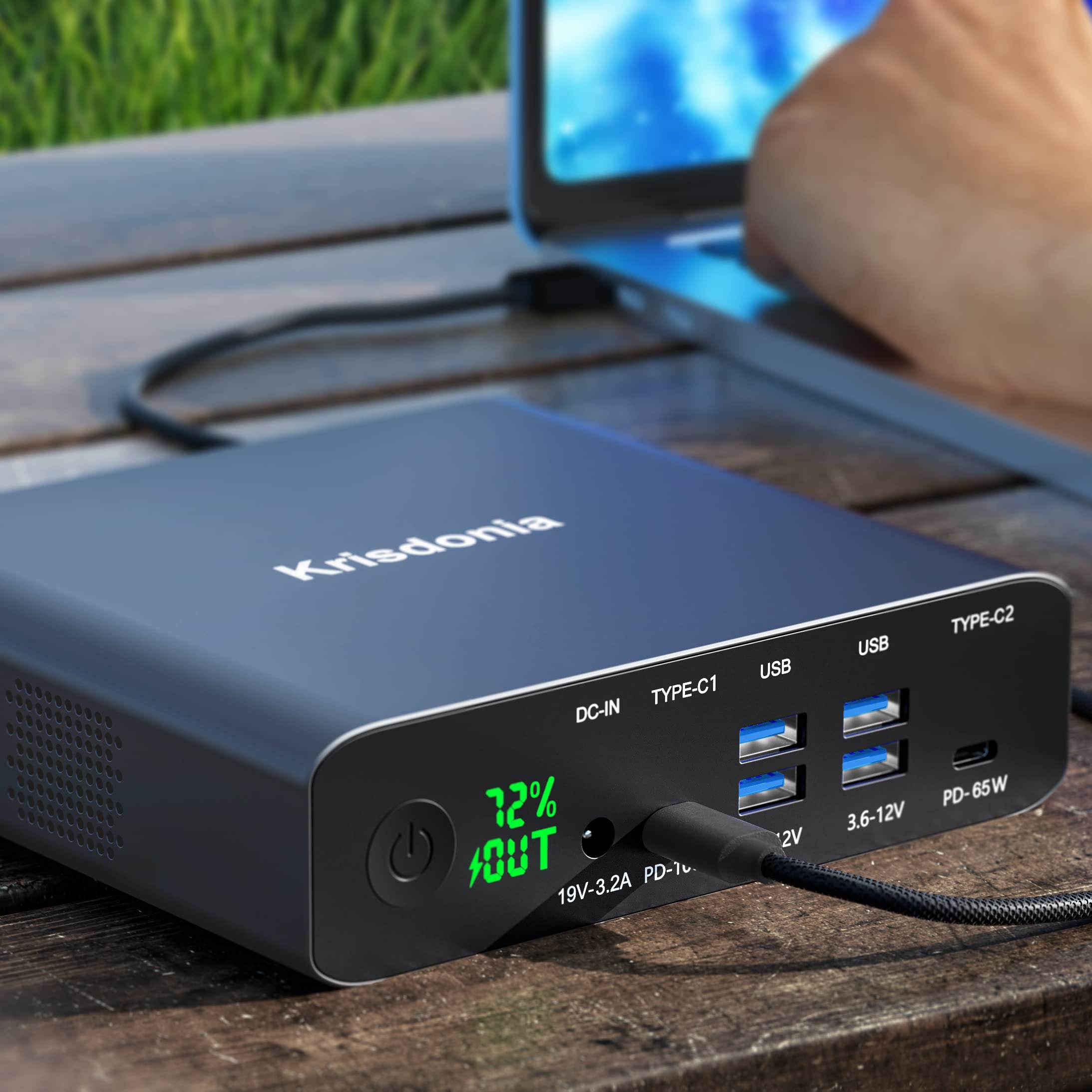 Batterie Externe USB-C PD 100W, 32000mAh Chargeur Portable [2 USB-C Ports 100W & 65W + 4 Charge Rapide USB-A Ports] pour Ordinateur Portable, MacBook, Dell, HP, iPad, iPhone, Samsung, Switch