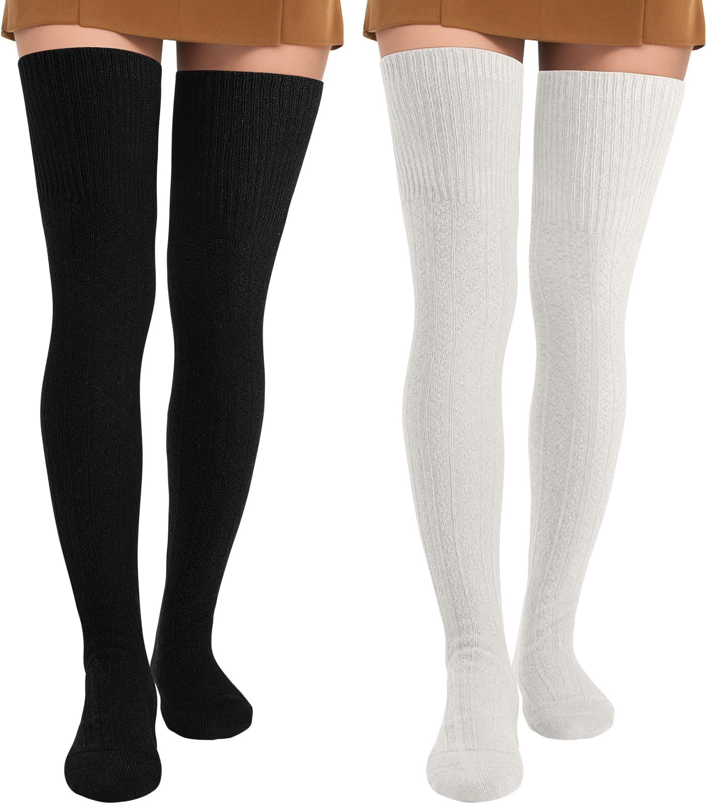 Pleneal Thigh High Socks Womens Over Knee High Boot Socks Knit Leg Warmers