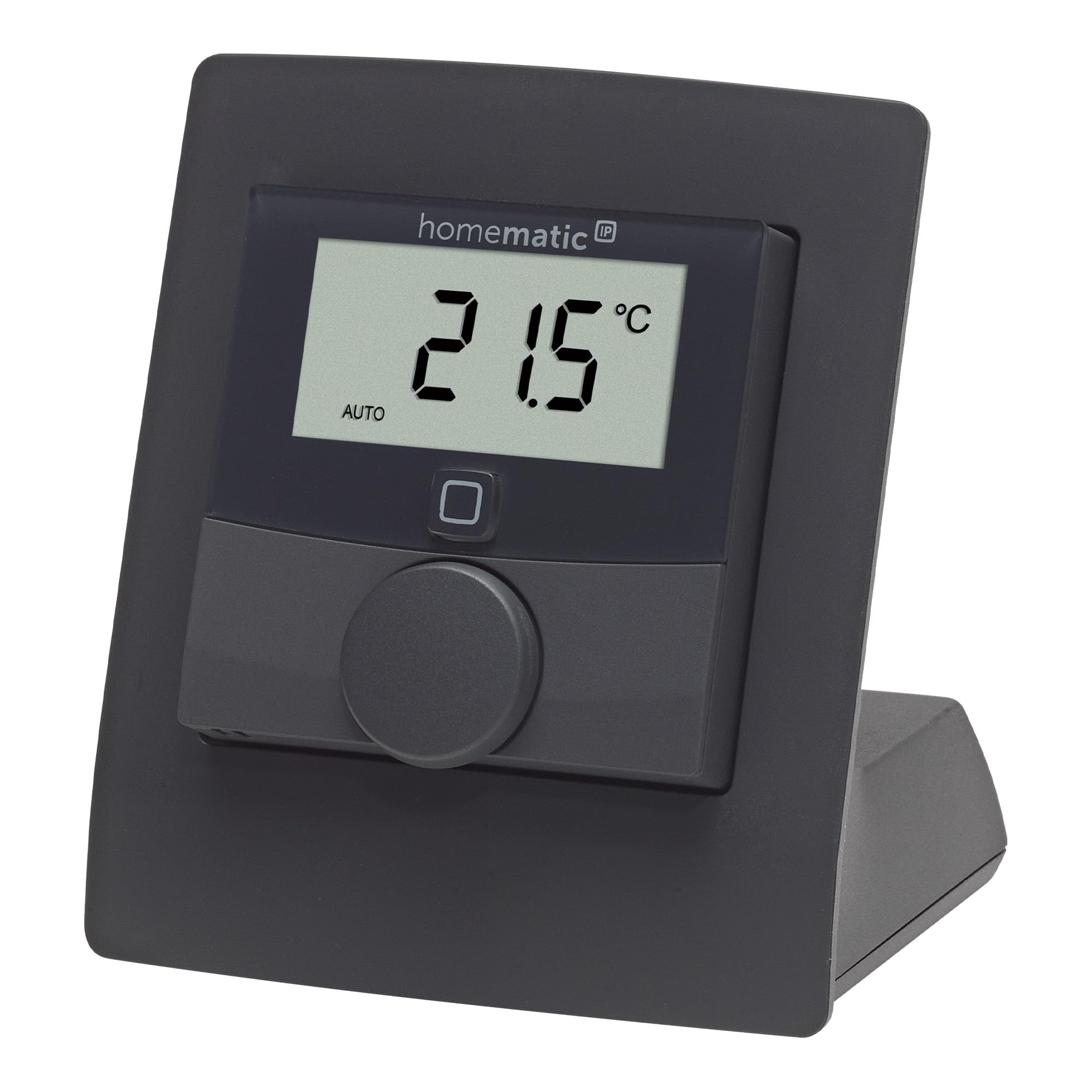 Homematic IP Smart Home Wandthermostat mit Luftfeuchtigkeitssensor, anthrazit, digitales Thermostat + Homematic IP Tischaufsteller - anthrazit, für batterieversorgte Gertäte im 55er-Format
