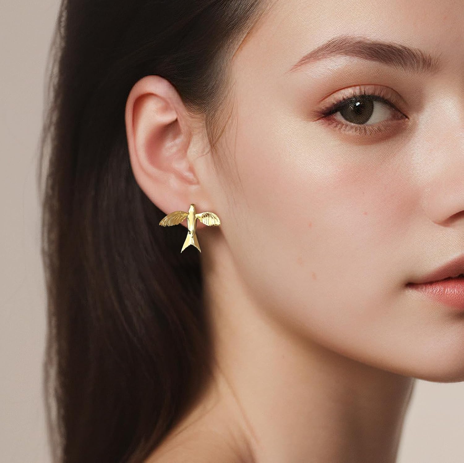 14k Gold-Plated Hummingbird Stud Earrings丨925 Sterling Silver Ear posts丨Cute Bird-Themed Earrings丨Hypoallergenic Jewelry for Women and Bird Lovers Gift - Image 4