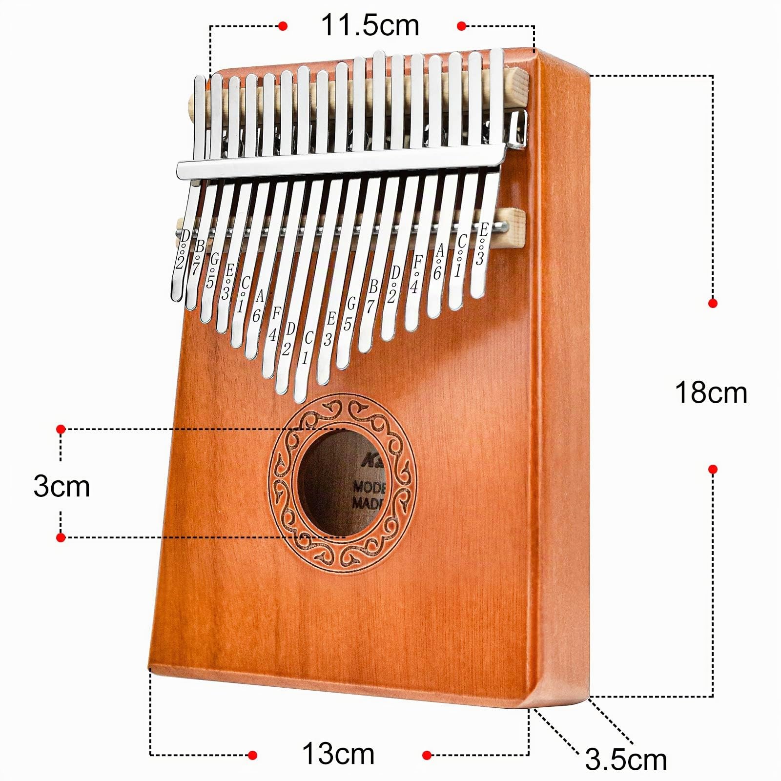Daumenklavier Kalimba Instrument Kaufen Marimba 17 Keys Schlüssel Calimba Kanun Instrument Kinder Musikinstrumente Erwachsene mit Schutzhülle und Zubehör