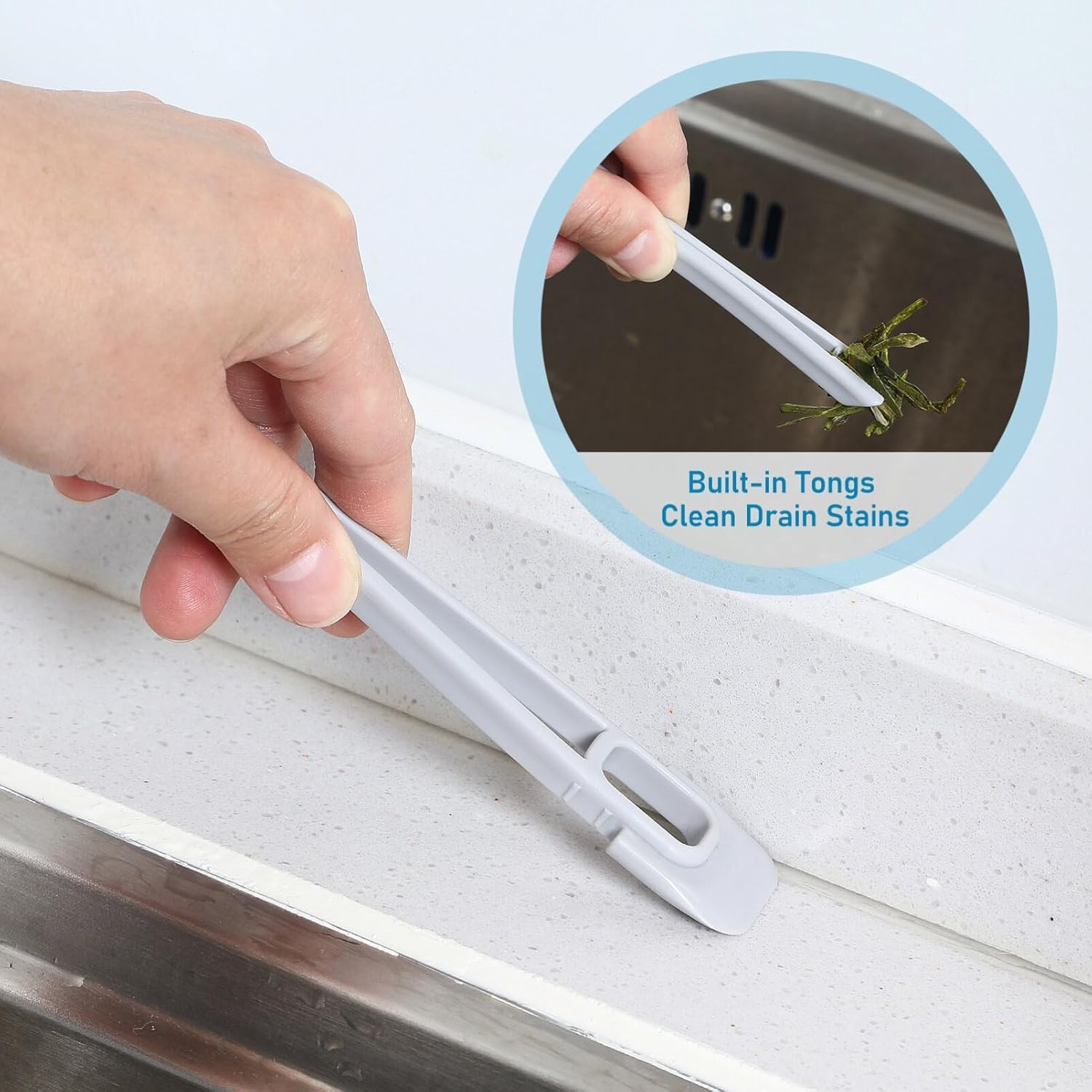 SARTHU Multi-Function Hard Bristle Crevice Cleaning Brush, 360-Degree Rotating Grout Brush, Grout, Kitchen Brush, Cleaning Tools for Toilet, Bathroom, Home, Bathtub, Sink, Window, Household-1PC 1