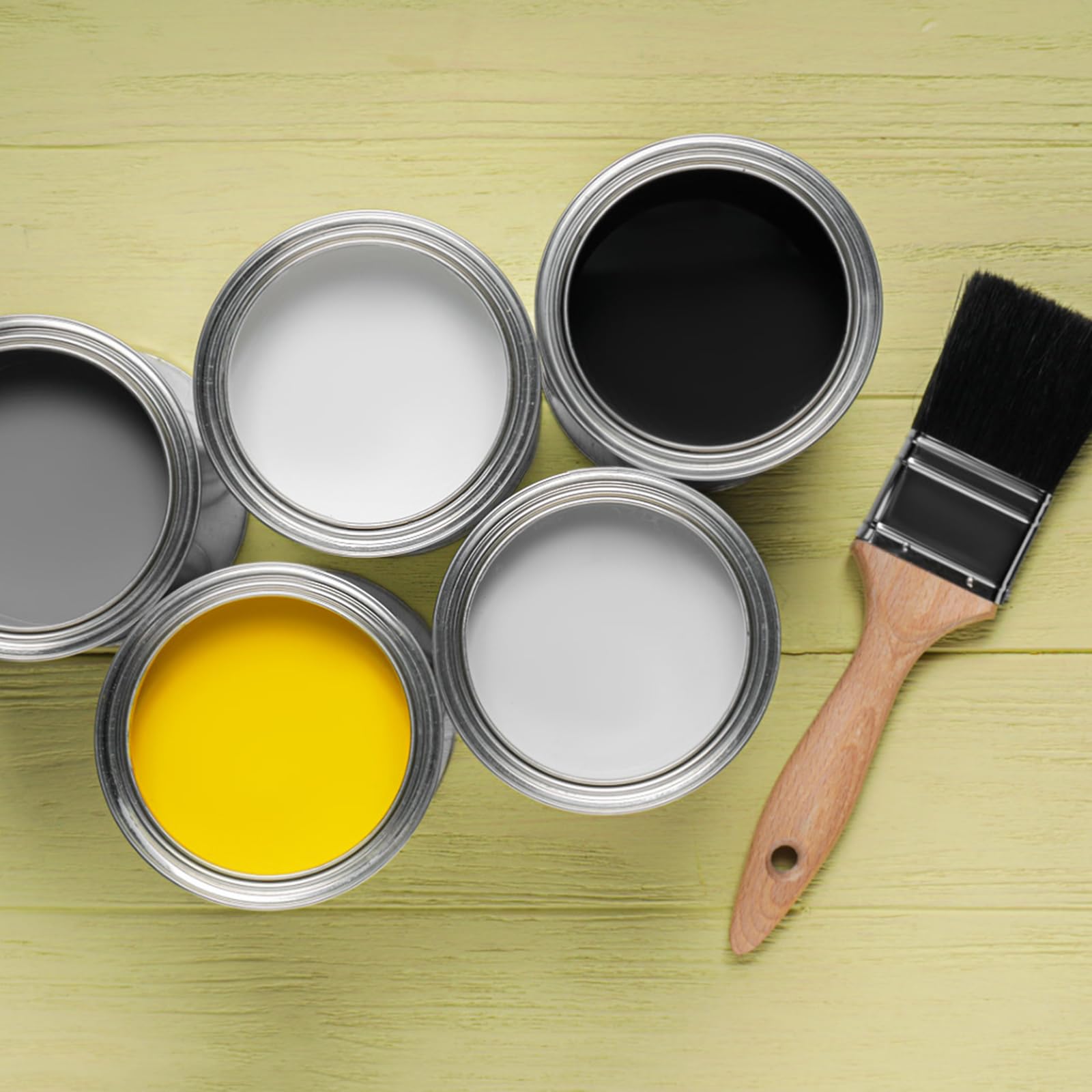 6 latas de metal vacías con tapa a presión, 1000 ml, lata de color, latas de conservas, recipientes de pintura para el hogar y la oficina