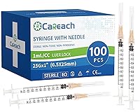 Vista 13 de Paquete de 30 jeringas de 1mL con aguja de calibre 25, de 1 pulgada, para laboratorios científicos, medición y recarga de tintas