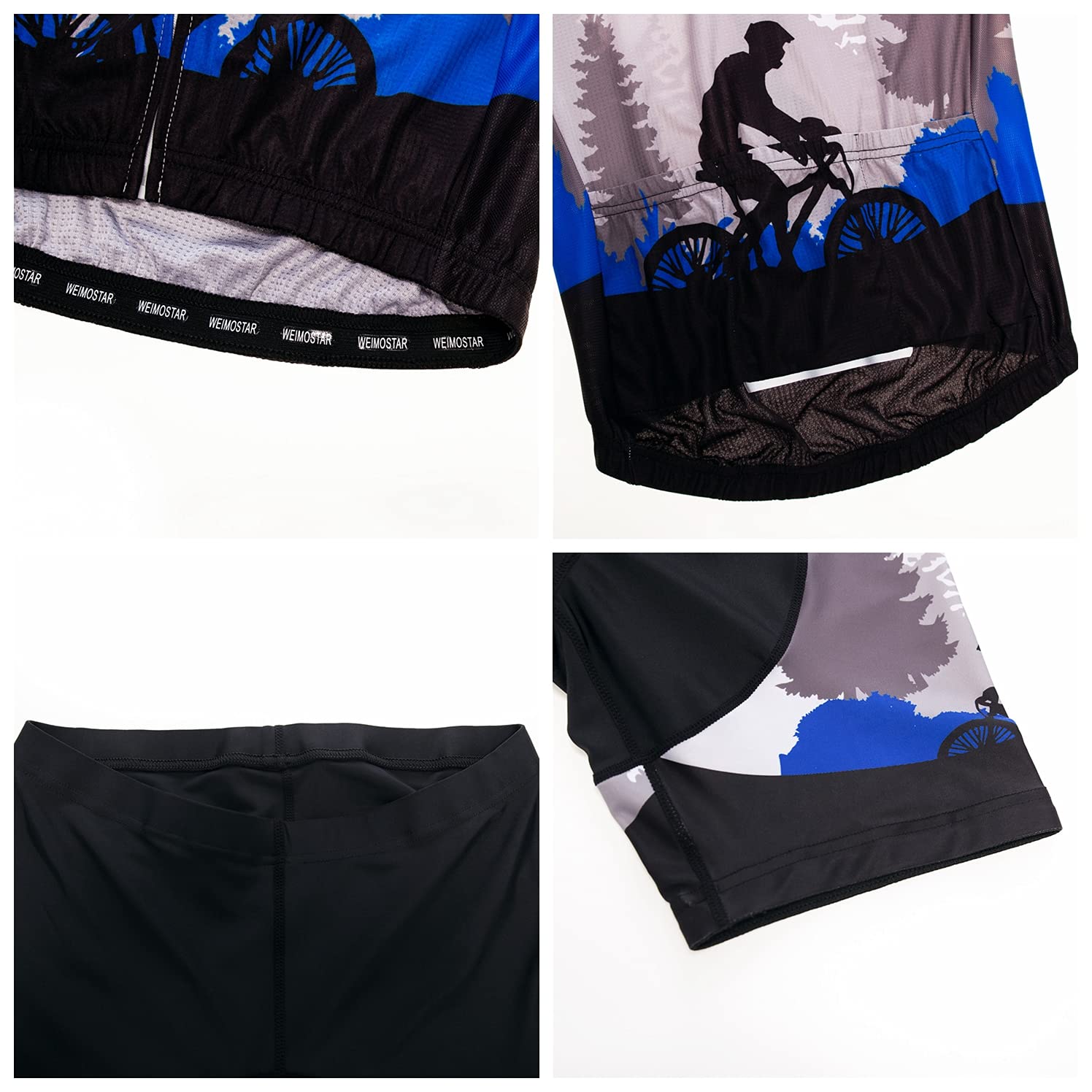 Weimostar Radtrikot Shorts Set gepolsterter Herren Bike Top Anzug