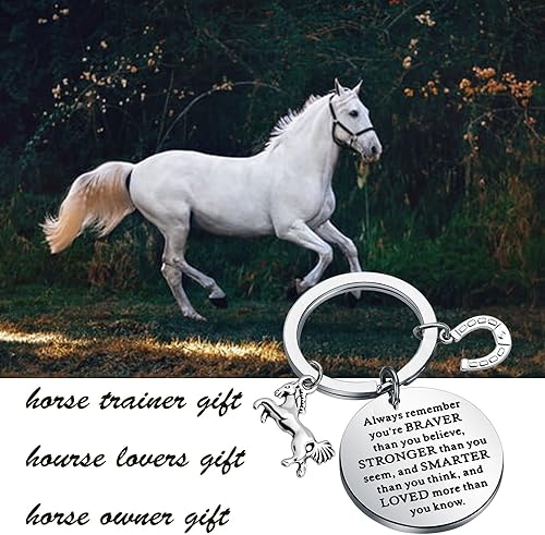 Miniatura 7 de Llavero inspirador de caballo para amantes de los caballos, regalo para amantes de los caballos, siempre recuerdas que eres más valiente de lo que